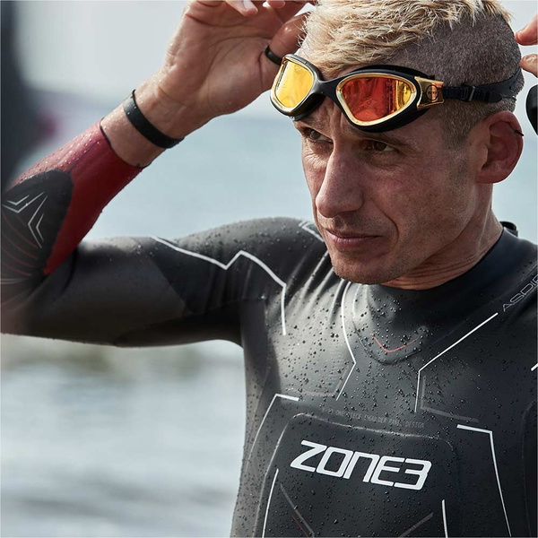 2024 Zone3 Aspire Back Zip Svømmevåddragt Til Herrer WS22MASP101 - Black / Rød
